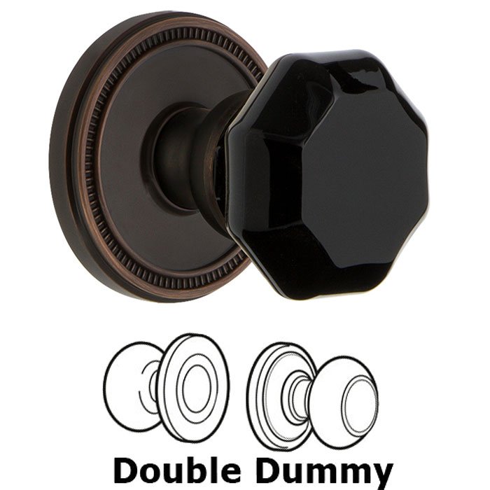 Double Dummy - Soleil Rosette with Black Lyon Crystal Knob in Timeless Bronze