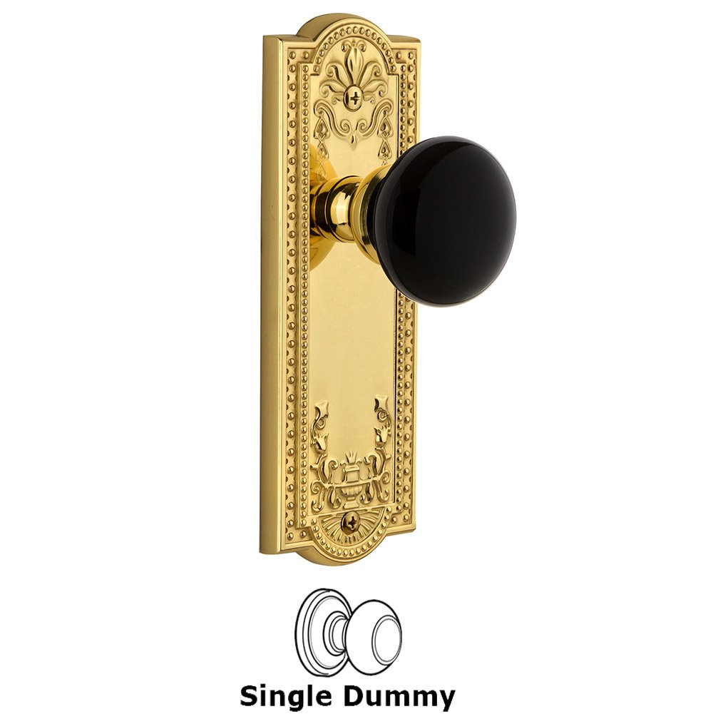 Single Dummy - Parthenon Rosette with Black Coventry Porcelain Knob in Lifetime Brass