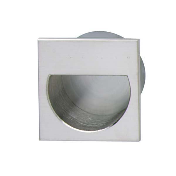 Solid Brass Mortise 1 5/8" Recessed Pull in Nickel Matte