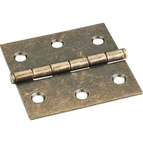 2-1/2" x 2-1/2" Swaged Butt Hinge in Brushed Antique Brass