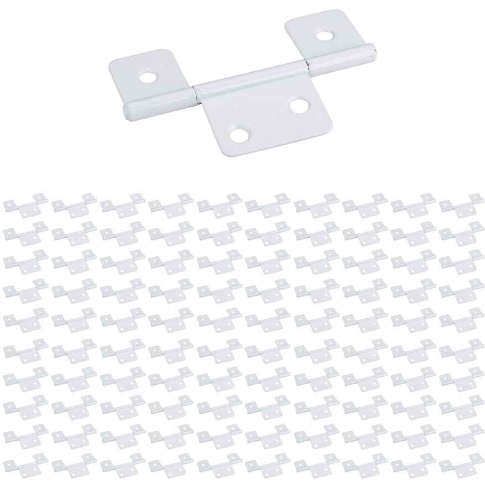 (100 PACK) 3-1/2" Three Leaf Non Mortise Hinge in White