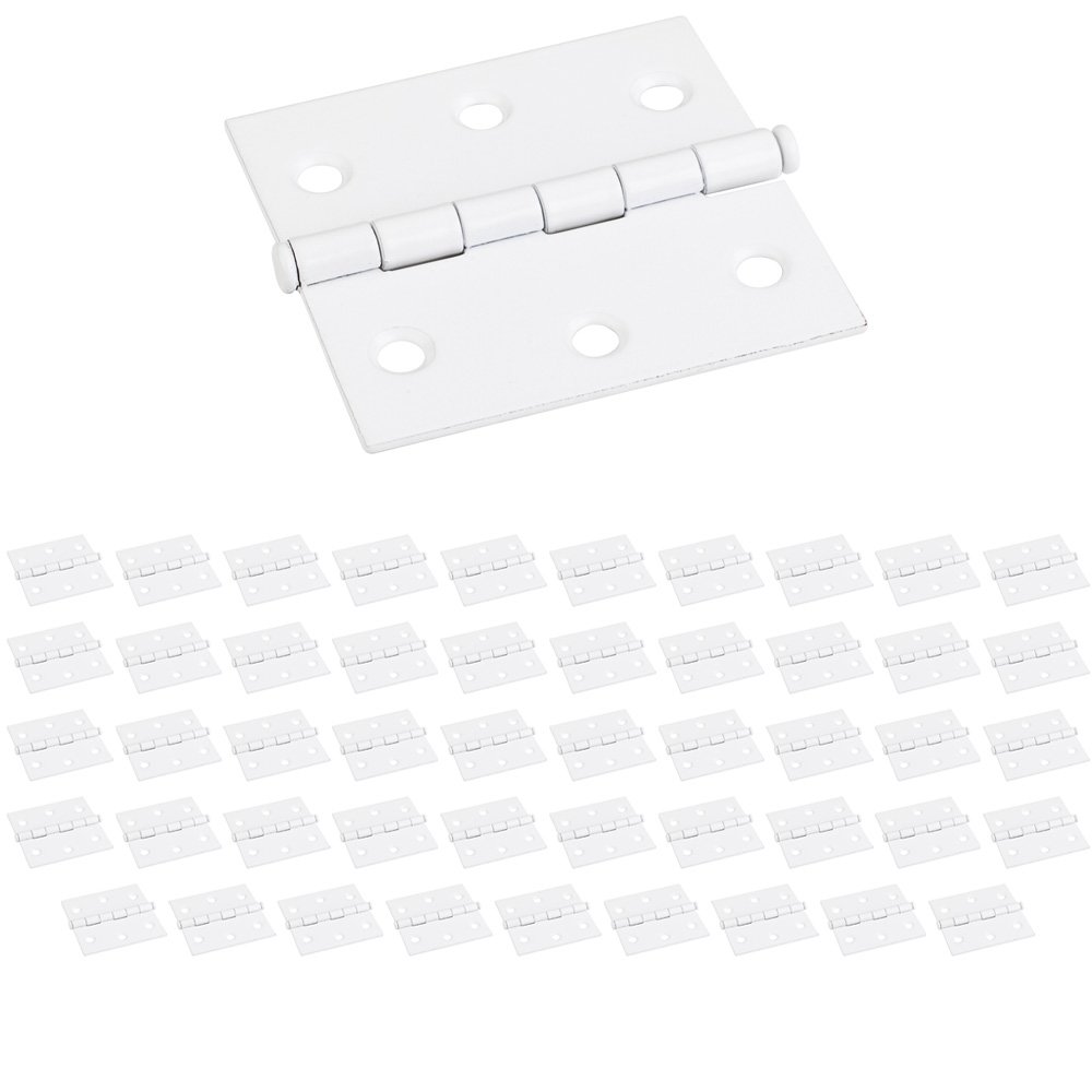 (50 PACK) 2-1/2" x 2-1/2" Swaged Butt Hinge in Bright White
