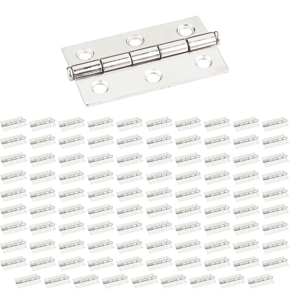 (100 PACK) 2-1/2" x 1-1/2" Swaged Butt Hinge in Bright Nickel
