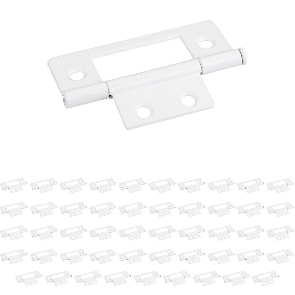 (50 PACK) 4 Hole 3" Loose Pin Non-mortise Hinge in Bright White