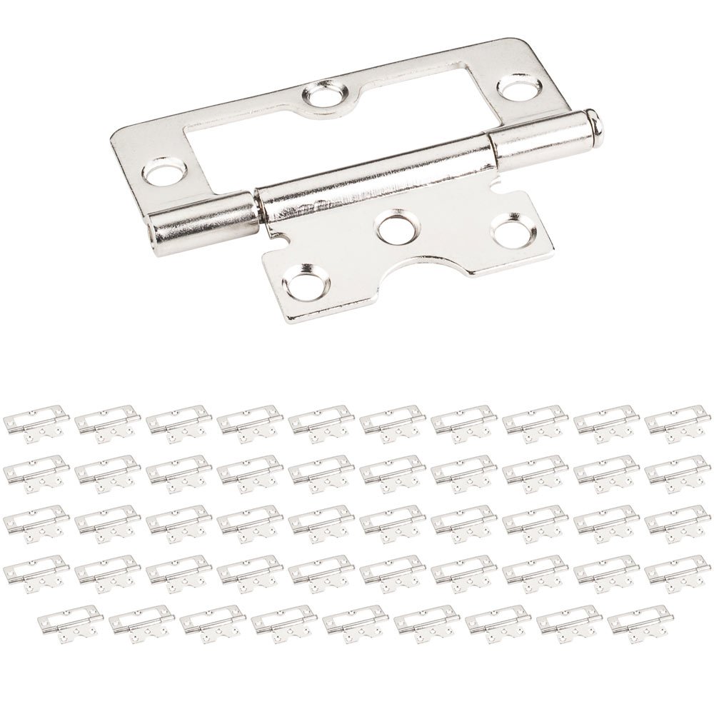 (50 PACK) 3" Swaged Loose Pin Non-mortise Hinge in Bright Nickel