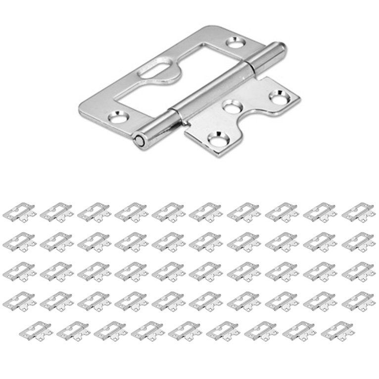(50 PACK) 3" Swaged Loose Pin Non-mortise Hinge in Bright Nickel