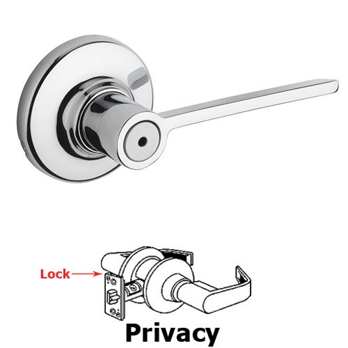Ladera Privacy Door Lever in Bright Chrome