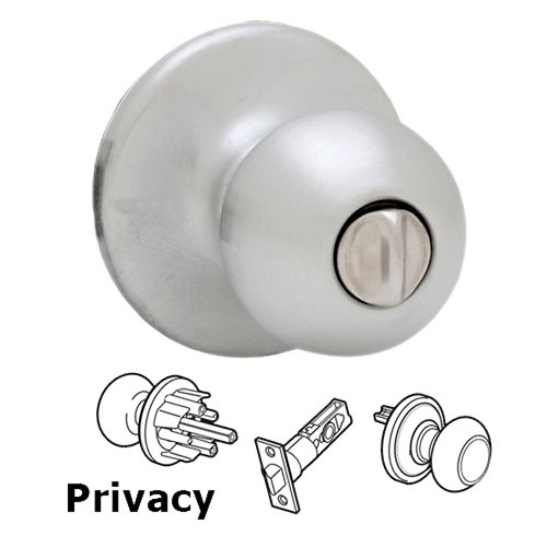 Polo Privacy Door Knob in Satin Chrome