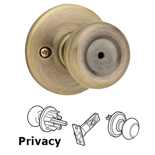Tylo Privacy Door Knob in Antique Brass