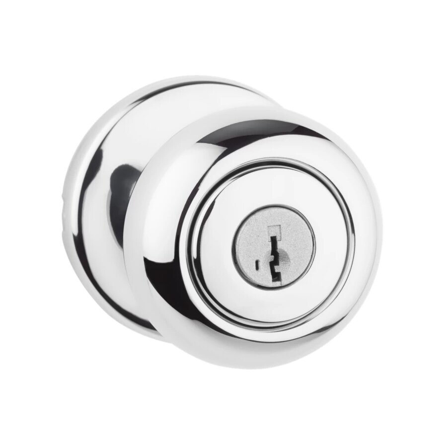 Cove Keyed Entry Door Knob in Bright Chrome