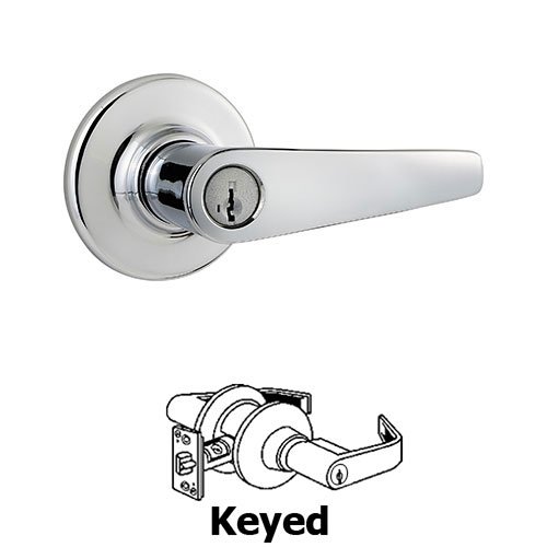 Delta Keyed Entry Door Lever in Bright Chrome