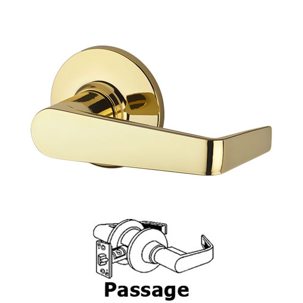 Light Commercial Carson Passage Door Lever in Bright Brass