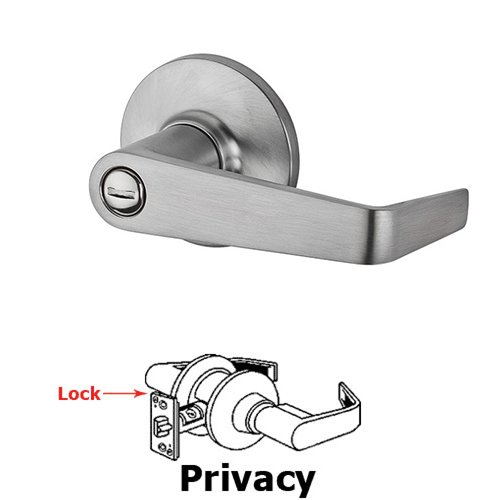 Light Commercial Carson Privacy Door Lever in Satin Chrome