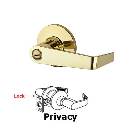 Light Commercial Carson Privacy Door Lever in Bright Brass