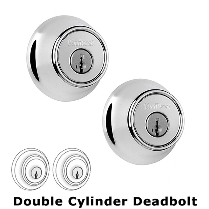 Double Cylinder Deadbolt in Bright Chrome