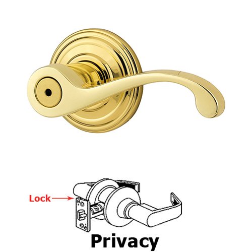 Commonwealth Privacy Door Lever in Bright Brass