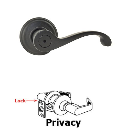 Commonwealth Privacy Door Lever in Iron Black