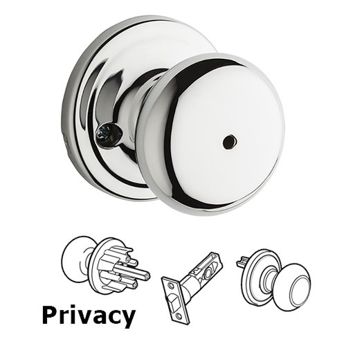 Hancock Privacy Door Knob in Bright Chrome