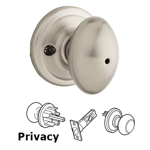 Laurel Privacy Door Knob in Satin Nickel