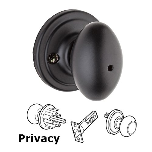 Laurel Privacy Door Knob in Iron Black