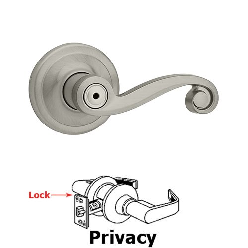 Lido Privacy Door Lever in Satin Nickel