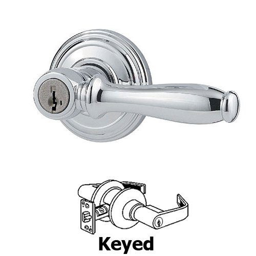 Ashfield Keyed Entry Door Lever in Bright Chrome