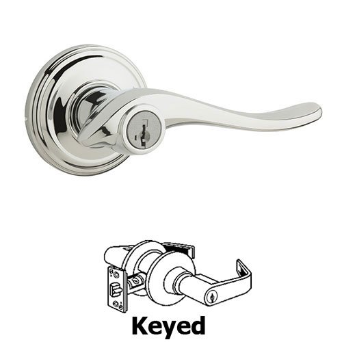 Avalon Keyed Entry Door Lever in Bright Chrome