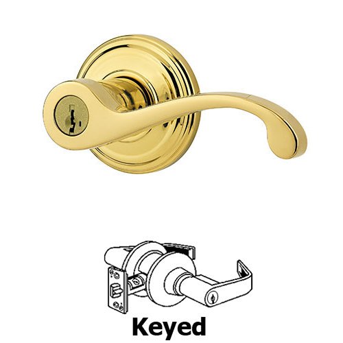 Commonwealth Keyed Entry Door Lever in Bright Brass