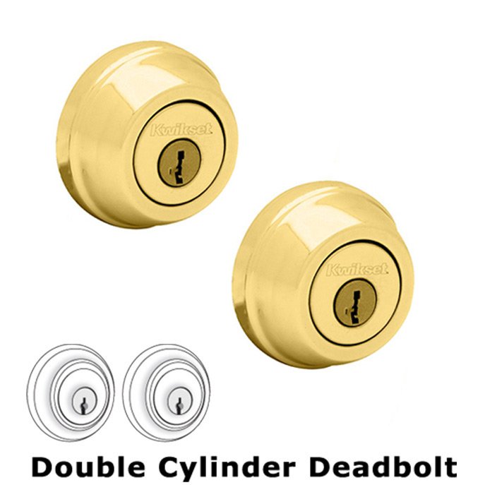 UL Deadbolt Double Cylinder Deadbolt in Bright Brass