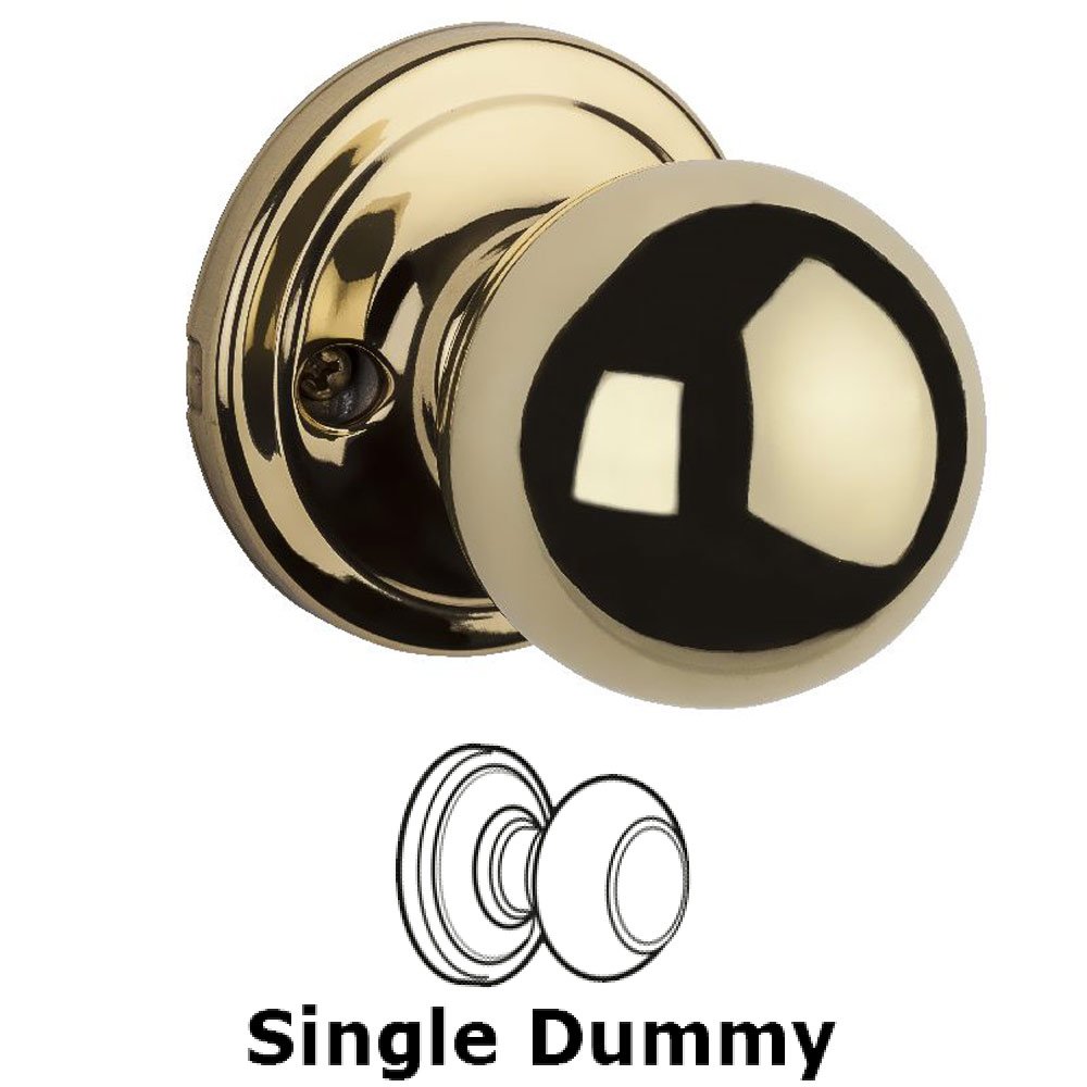 Circa Single Dummy Door Knob in Bright Brass