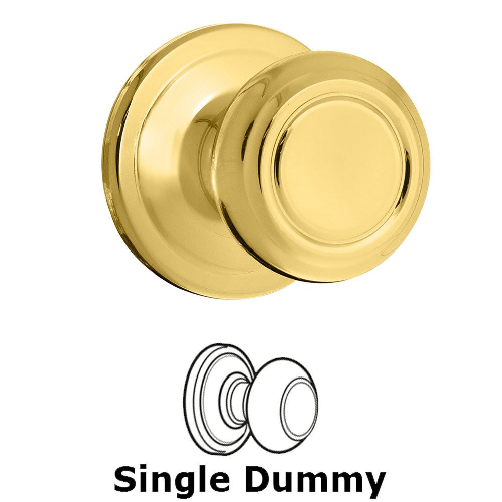 Cameron Single Dummy Door Knob in Bright Brass