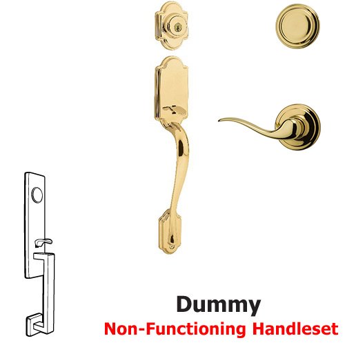 Arlington Dummy Handleset With Tustin Interior Inactive Handleset Trim Left Hand Door Lever Inside Dummy Trim In Bright Brass