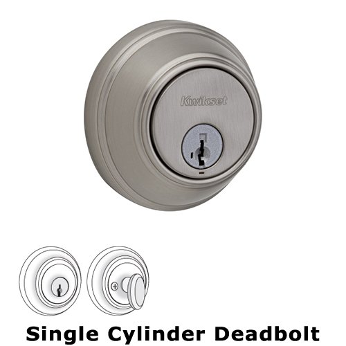 Key Control Deadbolt Single Cylinder Deadbolt in Satin Nickel