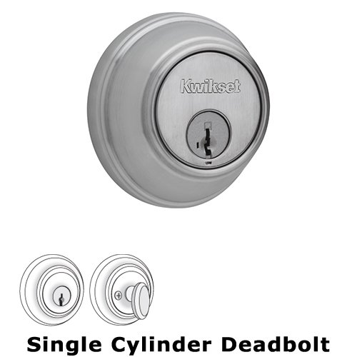 Key Control Deadbolt Single Cylinder Deadbolt in Satin Chrome