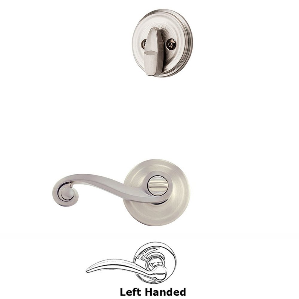 Lido Interior Active Handleset Trim Left Hand Door Lever & Single Cylinder Deadbolt in Satin Nickel