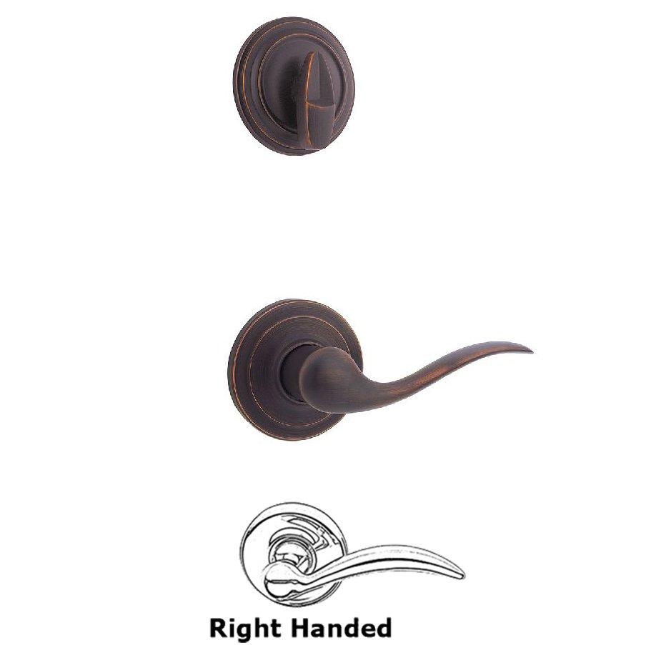 Tustin Interior Active Handleset Trim Right Hand Door Lever & Single Cylinder Deadbolt in Venetian Bronze