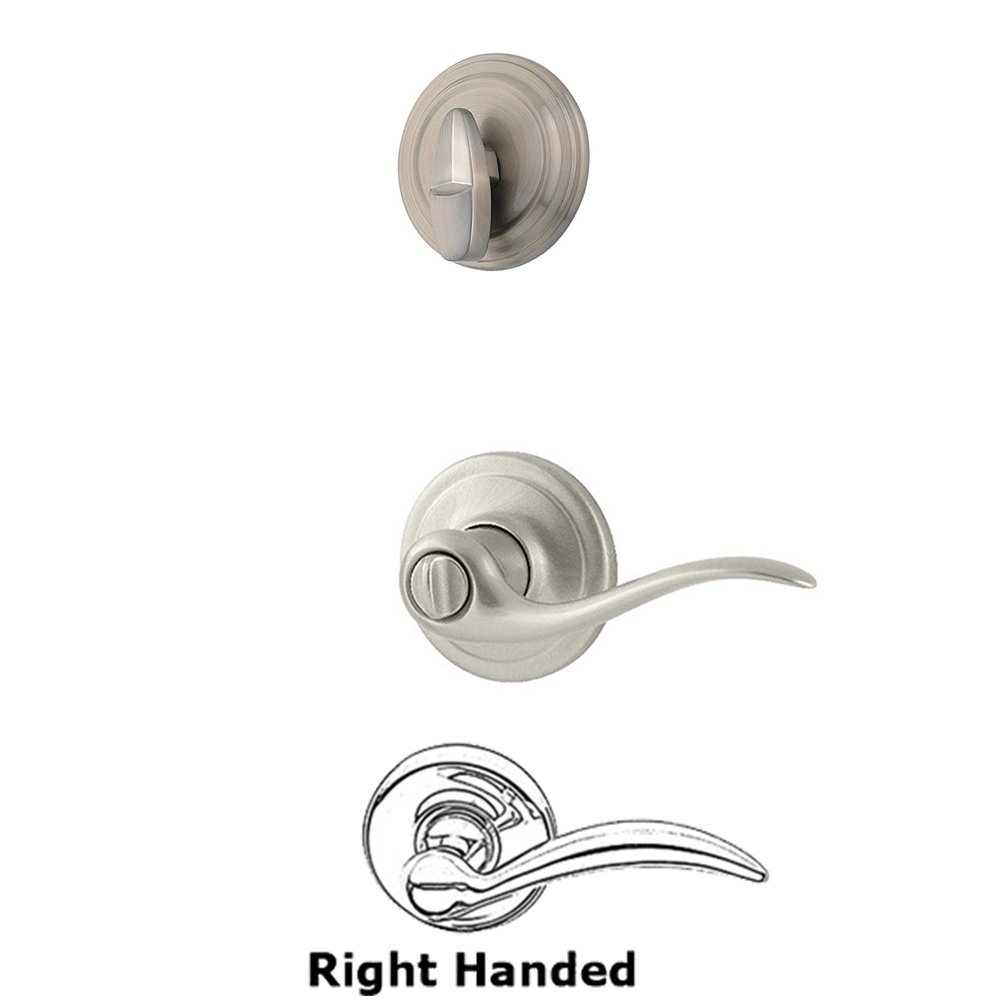 Tustin Interior Active Handleset Trim Right Hand Door Lever & Single Cylinder Interior Trim Knob in Satin Nickel