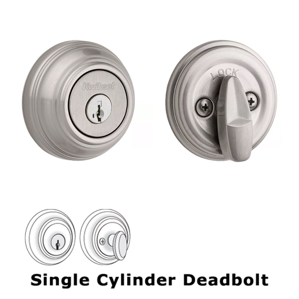 Deadbolt Single Cylinder Deadbolt in Satin Nickel