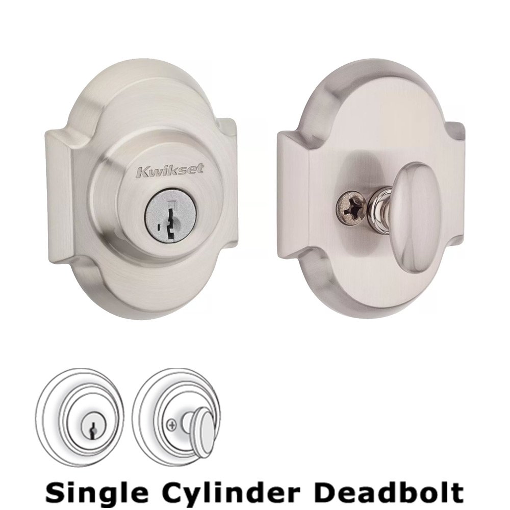Deadbolt Single Cylinder Deadbolt in Satin Nickel
