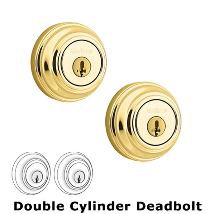 Deadbolt Double Cylinder Deadbolt in Lifetime Brass