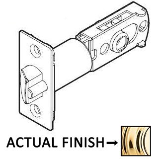 Adjustable UL Square Corner Deadlatch for Kwikset Series Products in Bright Brass