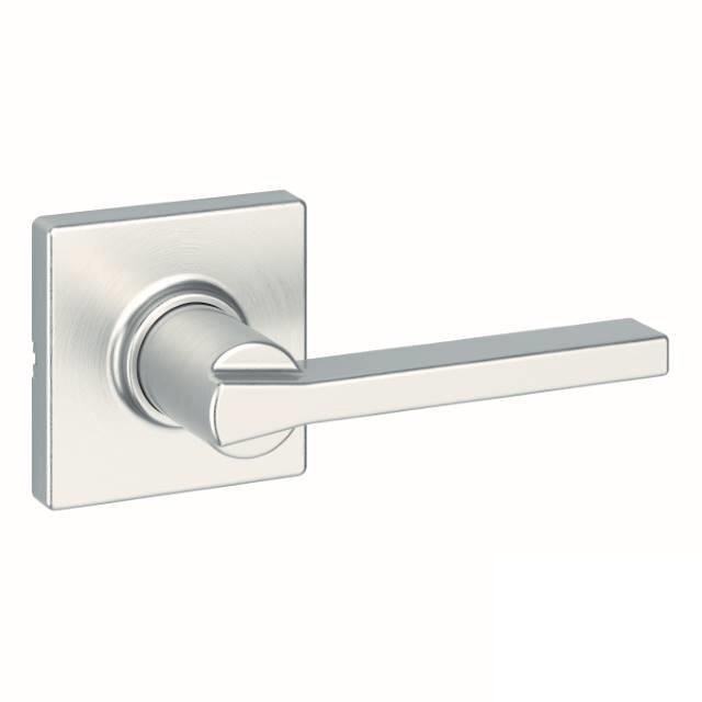 Passage Casey Lever with Square Rose in Satin Nickel