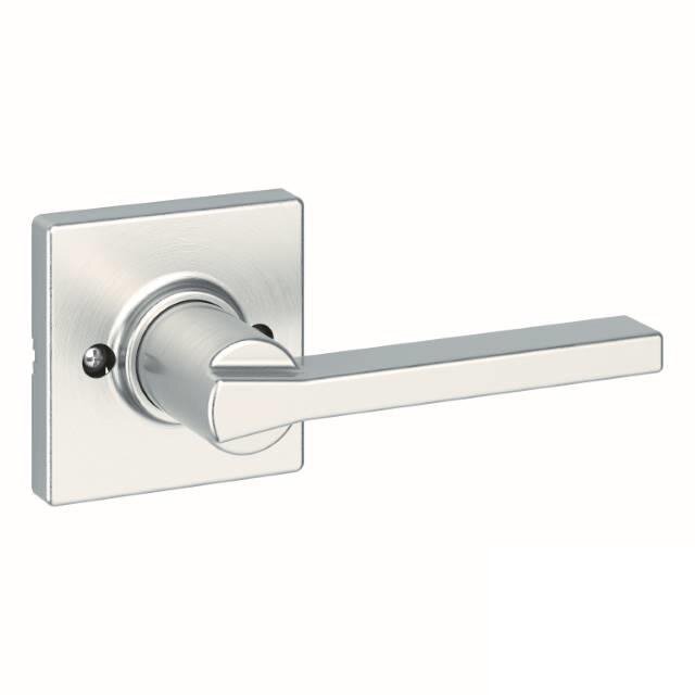 Single Dummy Casey Lever with Square Rose in Satin Nickel
