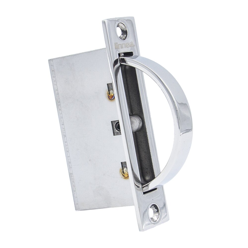 Edge Pull with Large Semi Circle Pull in Polished Stainless Steel (ADA Friendly)