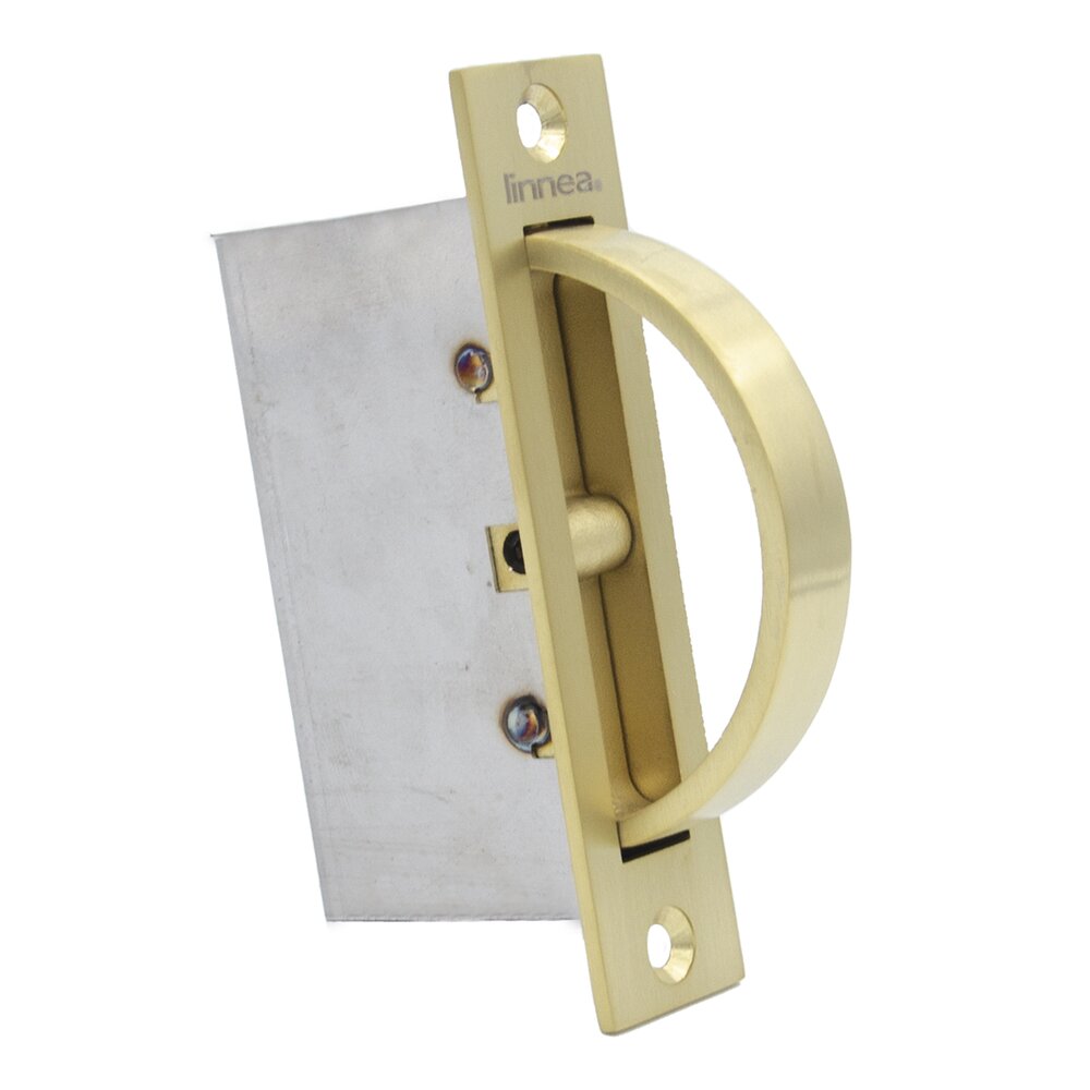 Edge Pull with Large Semi Circle Pull in Satin Brass (ADA Friendly)