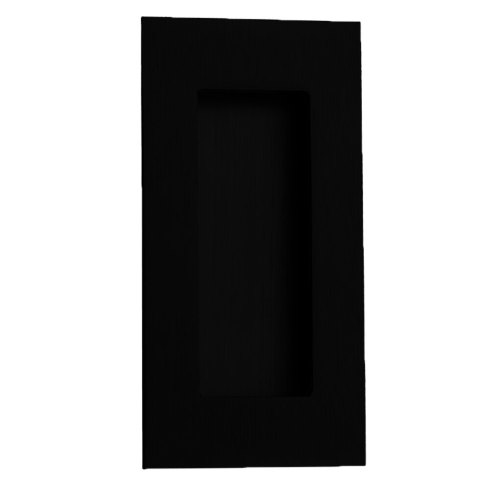 4" Rectangular with Rectangle Cut-Out Recessed Pull in Satin Black