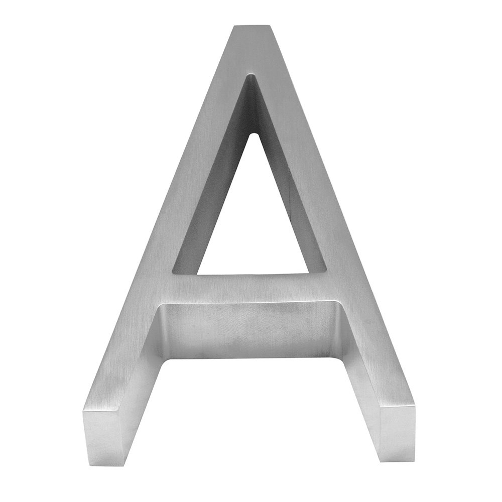 "A" House Letter in Satin Stainless Steel