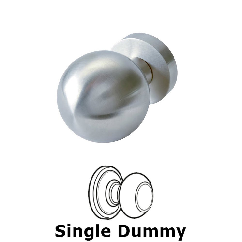 Single Dummy Door Knob in Satin Stainless Steel
