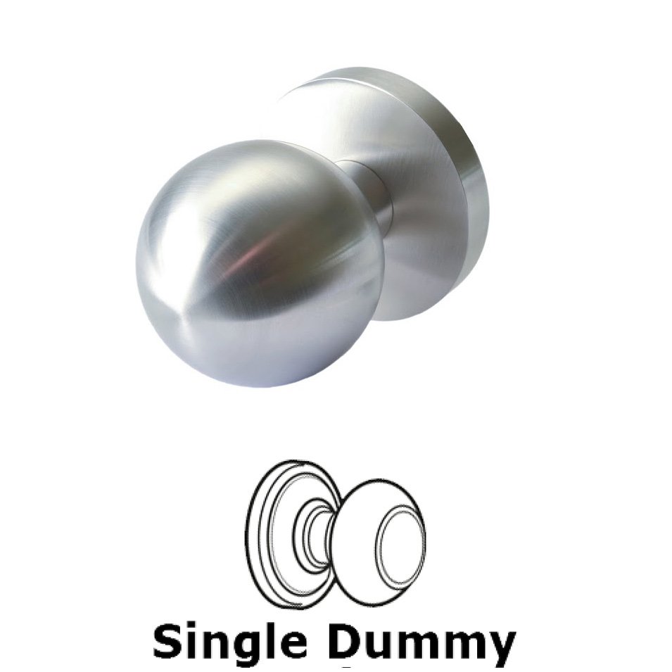 Single Dummy Door Knob in Satin Stainless Steel
