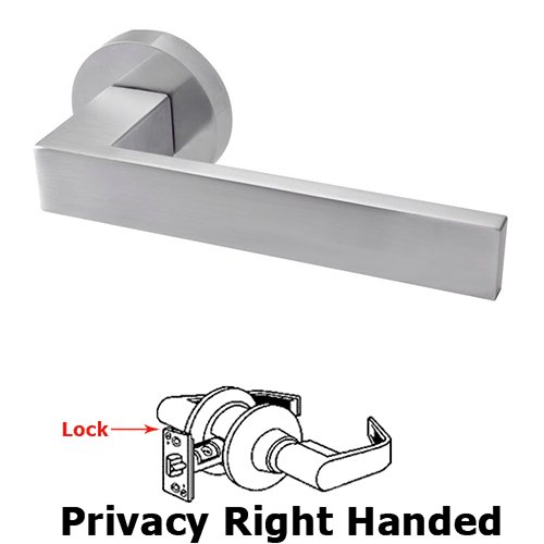 Privacy Right Handed Door Lever in Satin Stainless Steel